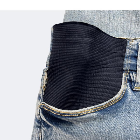 Good American Maternity Jean 8 Blue Distressed Stretch Skinny Denim Elastic Side - Picture 5 of 11